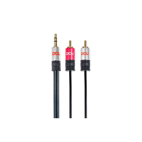 Dcu cable de audio conexión jack 3.5mm estéreo a 2 rca macho 1 metro