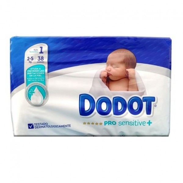 Dodot Pro Sensitive T1 25kg 38 Uds