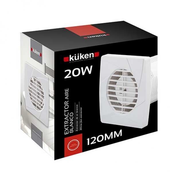 Extractor aire blanco 20w 120mm.