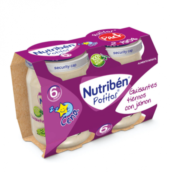 Nutriben Cena Guisantes Y Jamon 2x190 g
