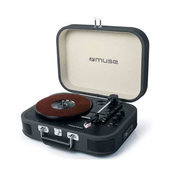 Muse mt-201 dg gris (dark grey) tocadiscos estéreo / usb / bluetooth