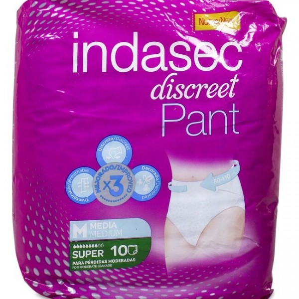Indasec Discreet Pant Super Talla Mediana 10 Uds
