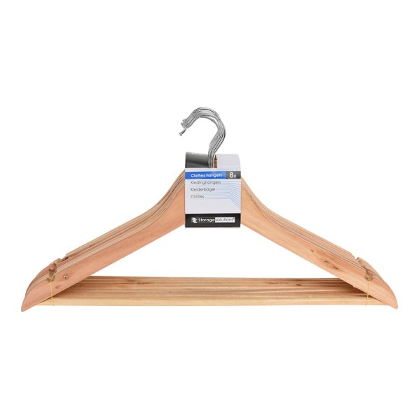 Perchas de madera 44,5 cm, 8 uds