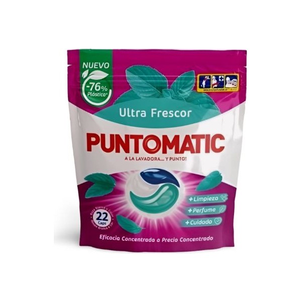Puntomatic detergente Ropa Blanca y Color Ultra Frescor 22 cápsulas