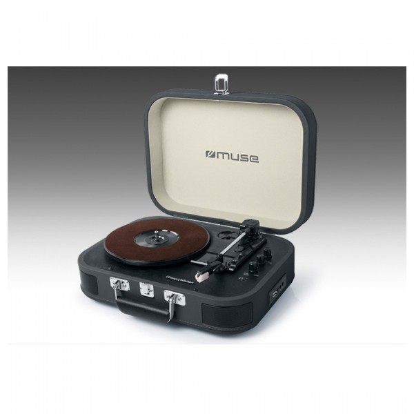 Muse mt-201 dg gris (dark grey) tocadiscos estéreo / usb / bluetooth