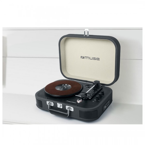 Muse mt-201 dg gris (dark grey) tocadiscos estéreo / usb / bluetooth